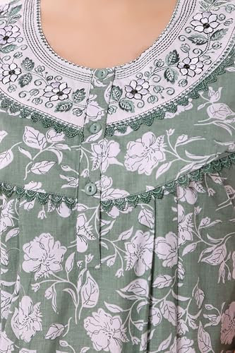 Image of Soulemo Women's Pure Cotton Floor Length Nighty 1682