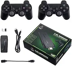 Video Game Retrô Game Stick Lite 4K HDMI 64GB com 20.000 Jogos Clássicos + 2 Controles Sem Fio 2.4GHz – Plug & Play, Alta Definição, Gráficos Vibrantes e Diversão para Toda Família