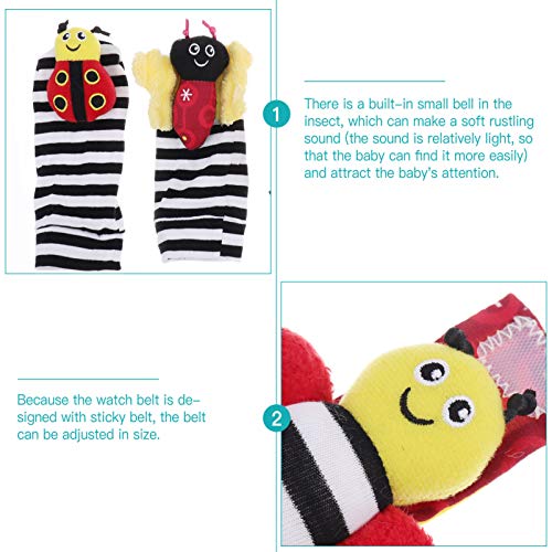 Toyvian 1 Conjunto de Meias de Bebê de Inseto Macio de Abelha Brinquedos Chocalhos para O Pulso E Me