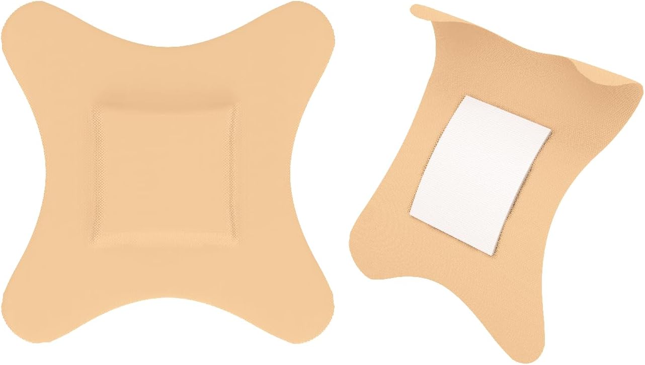 50/Pk Fabric Adhesive Four Wing Bandage 3" x 3" Sterile Flexible 4 Wing Wound Dressing Hypoallergenic Bandages Latex Free (100)