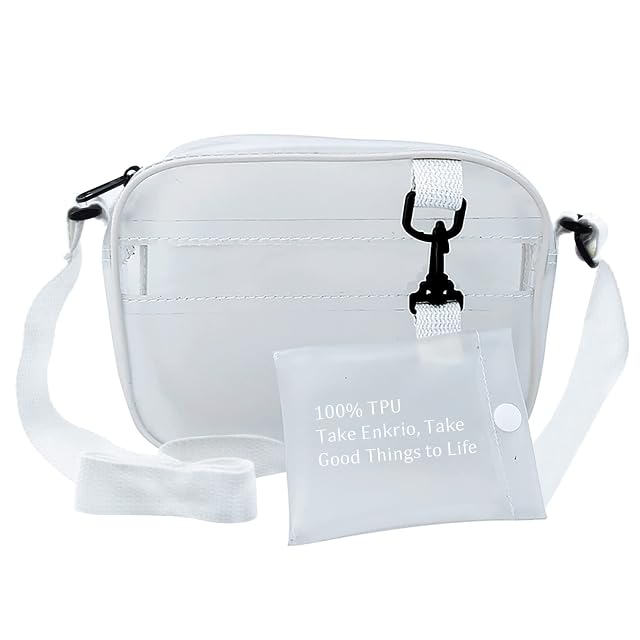 Enkrio Clear Bag Stadium Approved Clear Purse Mini Messenger Bag Matte Cross Body Bag with Adjustable Strap for