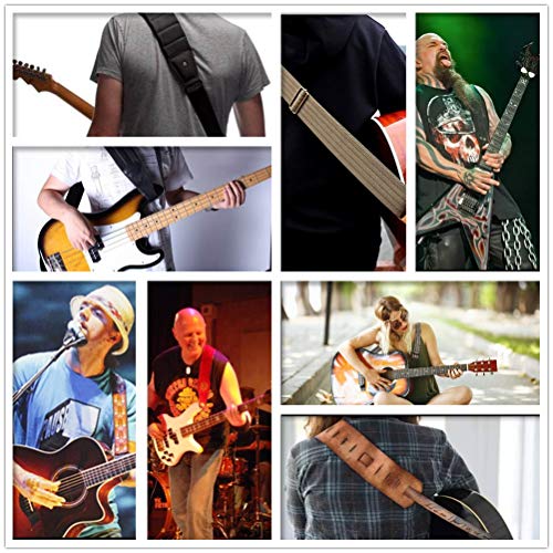 Sangle de guitare Sangle de guitare électrique large et simple en cuir, style simple, pour guitares acoustiques et… - Les Beatles, Paul McCartney, John Lennon, RIngo Starr, George Harrison Sangle de guitare Sangle de guitare électrique large et simple en cuir, style simple, pour guitares acoustiques et… – Image 4