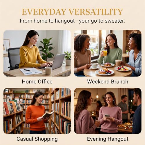 VBTAPA Long Sweaters for Women Fall Sweaters Women Trendy Long Sleeve Crewneck Sweater Fall Lightweight Loose Knit Pullover Basic Tops 2026 Mint Green M — view 4