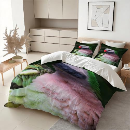 Housse de Couette 200x200 Parure de Lit Oiseaux de Compagnie 2 Personnes Imprimée 3D