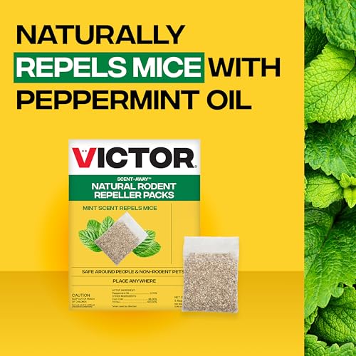 Victor M805 Scent-Away Natural Rodent Repeller – Peppermint Oil Mouse and Rat Repellent – 5 High-Strength Rodent Repelling Sachets Included - Thumbnail 2