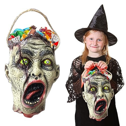 Porte-Sucrerie d'Halloween avec Poignée - Seau à Bonbons Décoratif pour les Fêtes et Décorations