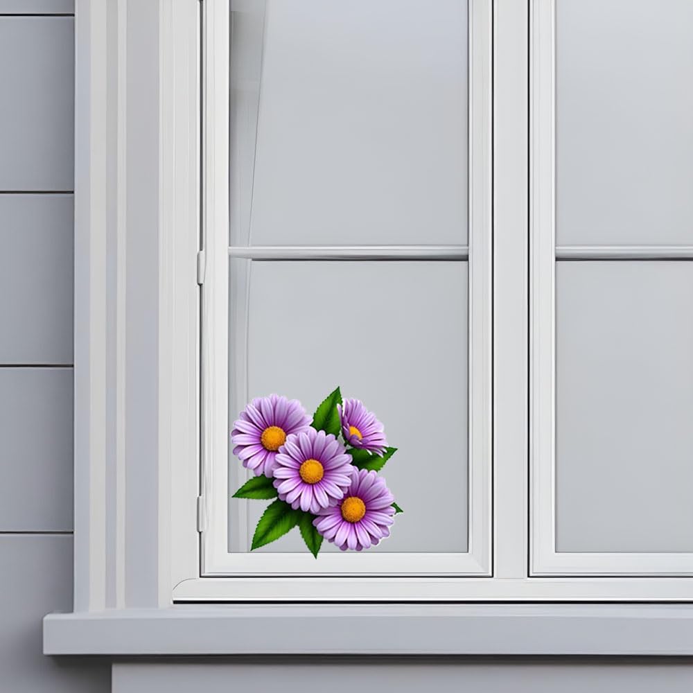Purple Floral Vinyl Decals Daisy Auto Stickers for Vehicles c098 image 4