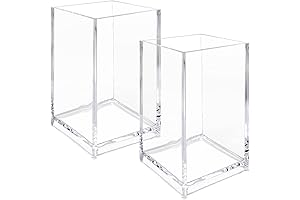 Newkita 2 Pack Clear Acrylic Pencil Pen Holder Cup: Storage for Office...