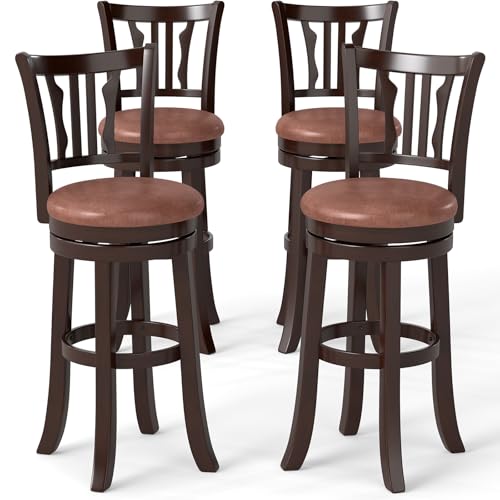 Costway 30 Swivel Bar Height Stools Set of 4