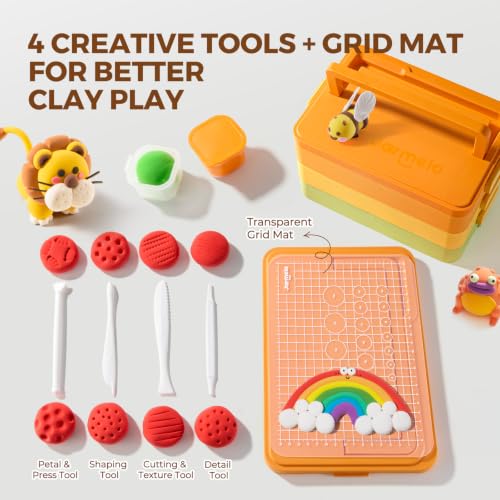 Image of Jar Melo Air Dry Clay for Kids 36 Colors Modeling Clay Kit with Storage Box