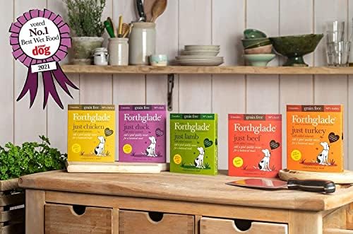 Forthglade Complementary Natural Wet Dog Food - Grain Free Just Variety Pack (12 x 395g) Trays - 90% Turkey, Chicken & Chicken with Liver