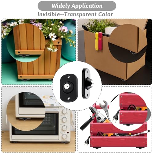 Tucnoeu 8pcs Kugelrollen für Möbel - Selbstklebende Mini Rollen für Küchengeräte, 360° Schwenkbare Universalrad-Rollen, Ideal für Kleine Möbel und Geräte(Schwarz)