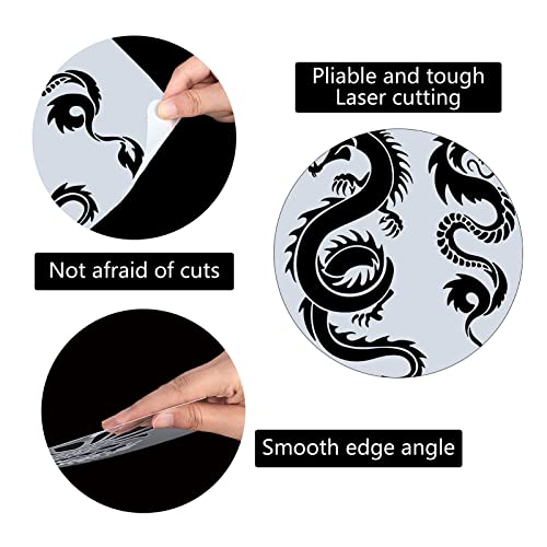 GORGECRAFT Dragons Stencils Templates 30x30cm Double Dragons Pattern Large Reusable Plastic Square Stencils Sign for Painting on Wood Wall Scrapbook Card Floor Drawing DIY Decor Crafts - Image 3