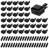 HJZHII 40 Sets Metal Zipper Latch Slider Retainer, #5 Zipper Stopper Repair Kit Zippers Bottom Replacement Zippers Repair Retainer Insertion Pin Sewing Accessories for Jacket Coat Jeans DIY(Black)