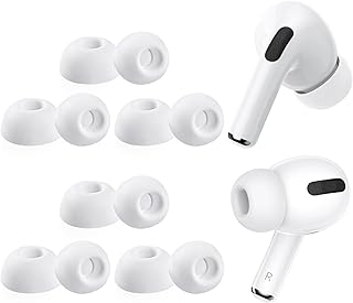 6 Pairs Replacement Earbuds for Airpods Pro, aceyoon Silicone Ear Tips Noise Reduction Ear Buds Tips with Portable Storage Box and Fit in The Charging Case (S M L, White)