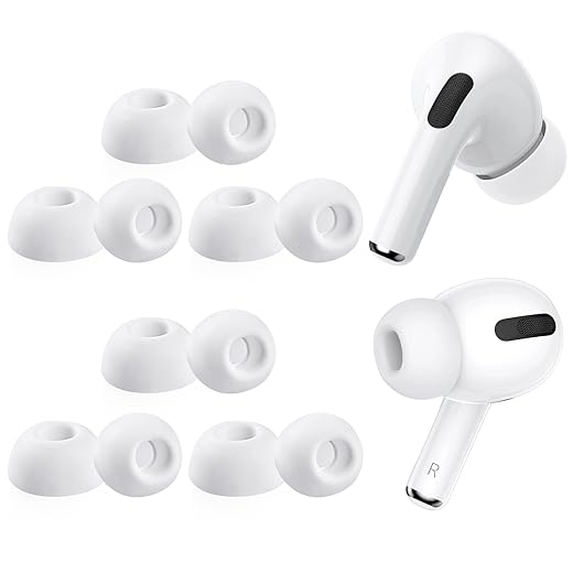 Tocca l'icona "i" accanto agli airpods pro Aceyoon 6 paia gommini auricolari per airpods pro, silicone gommini per airpods pro, morbido tappi auricolari isolamento rumore (s/m/l), bianco