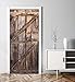 MyMaxxi - Tür bekleben mit Türtapete Selbstklebend 90x200 Holztür Alt - Tür verschönern mit Türfolie - Türaufkleber XXL Türbilder - Türposter Türklebefolie Wooden Door -