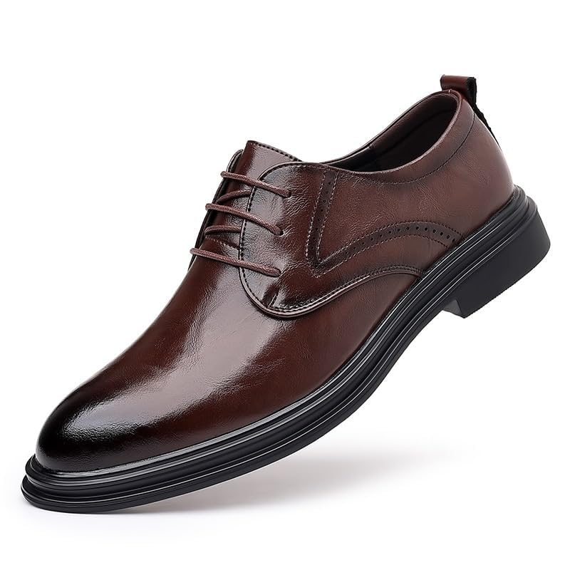 Men's Dress Shoes Lace Up Comfort Soft Men Oxford Flexural Leather Fashion Dress Sneakers Business Casual Shoe