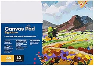10 Sheets 29.7 * 21 cm Canvas Paper Pad Acrylic Oil Painting Pad Glue Bound Multimedia Paper for Artist Painting Lover Amateurs
