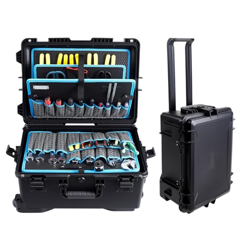 Heavy-Duty Black Rolling Tool Box with Wheels