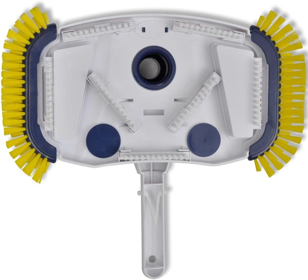 Durable Pool Vacuum Head Cleaner Brush, Tough White Plastic, 7.9x13.8x7.9 Inches, Manual Pool Vacuum for Inground Pools, Outdoor Pool Cleaning Equipment