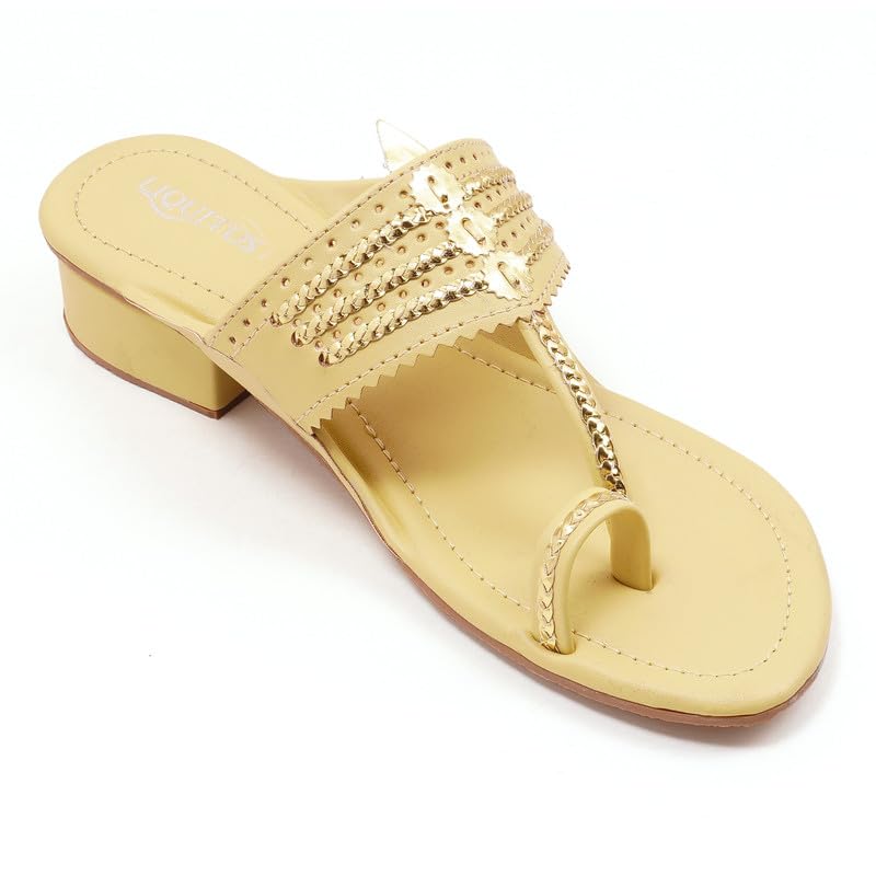 Image of Handcrafted Heeled Kolhapuri Sandals