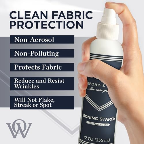 Oxford & Wells Premium Wrinkle Releaser Spray for Clothes – Ironing & Anti-Static Spray for All Fabrics – Non-Aerosol, Medium Hold Starch, Spot-Free Finish, Original Scent– 12 Oz (Pack of 3) - Thumbnail 3