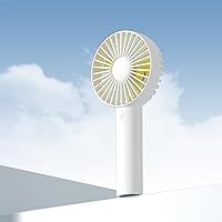 Vista 8 de JISULIFE Mini ventilador portátil de mano, potente batería de 4500 mAh, pequeño personal con 3 velocidades, recargable por USB para exteriores, Beige