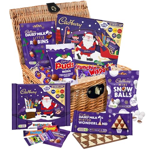 Cadbury Christmas Chocolate Sharing Basket by Cadbury Gifts Direct - Including Selection boxes and Festive Treats. Great for Gifting and Sharing