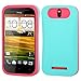 MyBat HTC One SV Rubberized Card Wallet Back Protector Cover - Retail Packaging - Teal/Pink