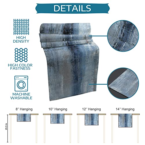 Artshowing Abstract Art Table Runner, Washable Table Decoration For Home Kitchen Dining Holiday Wedding Party, Easy To Clean 13X36Inch - Retro Style Oil Painting Texture Blue #TOP5