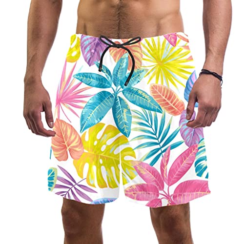 Short de plage à séchage rapide JDEZ maillots de bain pour hommes look tropical d'été