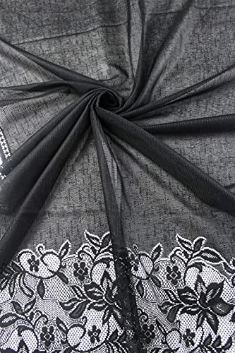 Block Garden Women's Lightweight Lace Tassel Scarf Wrap Shawl Solid Color Dress Pashmina, Black #TOP6