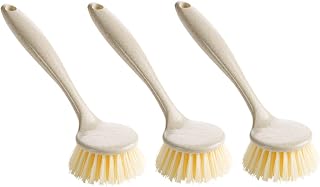 HEALLILY 3pcs Household Cleaning Brushes Long Handle Brush Portable Pot Brush Dish Brush Washing Machine Sink Cleaning Brush