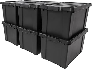 IRIS USA 19 Gallon Heavy-Duty Stackable Storage Totes, Plastic Container Bins with Durable Lids and Secure Latching Buckle...