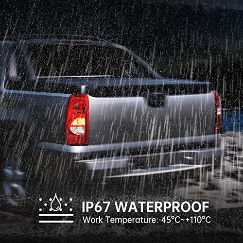 Okymotor Tail Lights Assembly Compatible With 2003-2006 Chevy Silverado Replacement Oe Style Ruby Red Taillights Rear Brake Lamp W/Bulb And Harness Set - Left Driver Side Only #TOP3