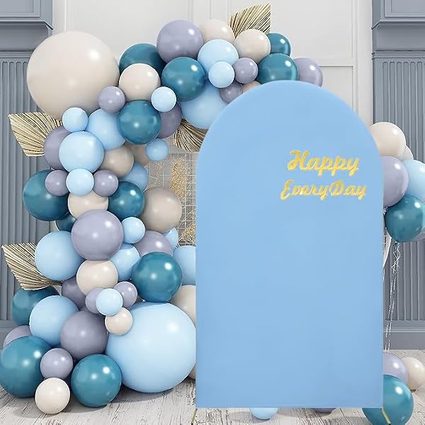 Maiangel 7.2FT Spandex Stretchy Arch Cover, Dusty Blue, Included Components: 2-Sided Round Top Chiara Backdrop for Party, Birthday, Ceremony, Banquet, Baby Shower Decoration by Maiangel - Image 7