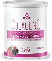 Colágeno Hidrolisado + Vitamina C Sabor Frutas Vermelhas 220g Promel