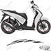 PROFILI ADESIVI SPORT CERCHIO GRAFICA STICKERS COMPATIBILE CON HONDA SH 125 150 300 BIANCO ROSSO