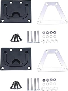 MIZUGIWA Boat Ring Hatch Pull Flush Lift, Flush Ring Pull, Marine Grade 316 Stainless Steel Ring Pull Handle,Silver/Black Color