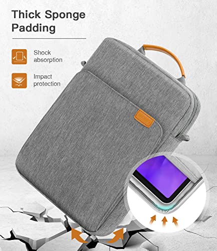 Image of MoKo 9-11 Inch Tablet Sleeve Bag Handle Carrying Case with Shoulder Strap | Fits iPad Pro /Air /A16 11-inch, iPad 10th 10.9, iPad 9 /8 /7th 10.2, iPadAir 5 /4th 10.9 and Tab S8 /S9 11-inch, Dark Gray