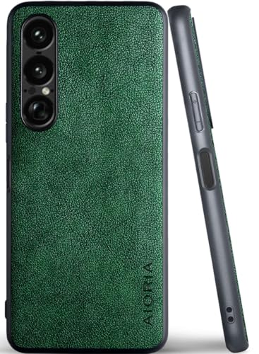 Étui en cuir Sony Xperia 1 VII contre les chocs : la solution de protection intégrale verte