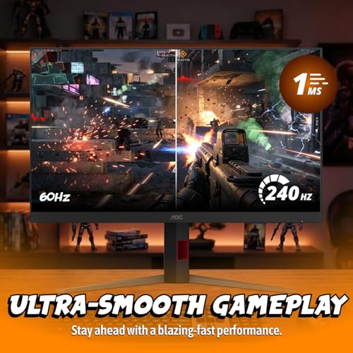 Image of AOC 32 inch Gaming Monitor 4K Mini-LED 240Hz HDR1000 G-SYNC Compati. U32G4ZMN | 2560x1440 Ultra Wide Computer Monitor, VA, 1ms GtG, Adaptive Sync, DP 1.4, HDMI 2.0, Height Adjustable, VESA Mount