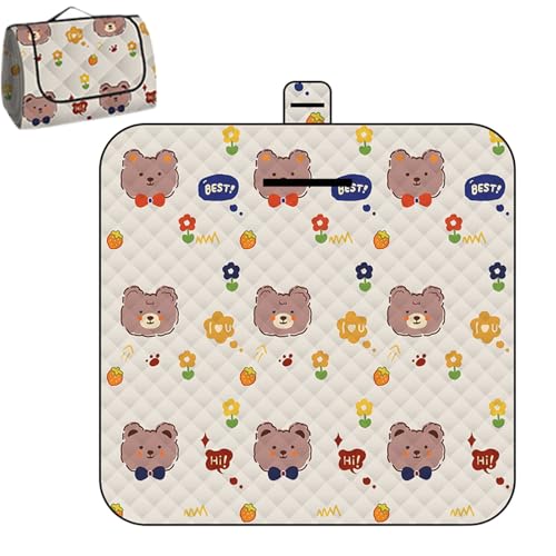 Vmiorzq picknickfilt, picknickfilt för resor, bärbar, fuktbeständig, sandsäker, tjock, tvättbar, 150 x 198 cm matta för, utomhuspark
