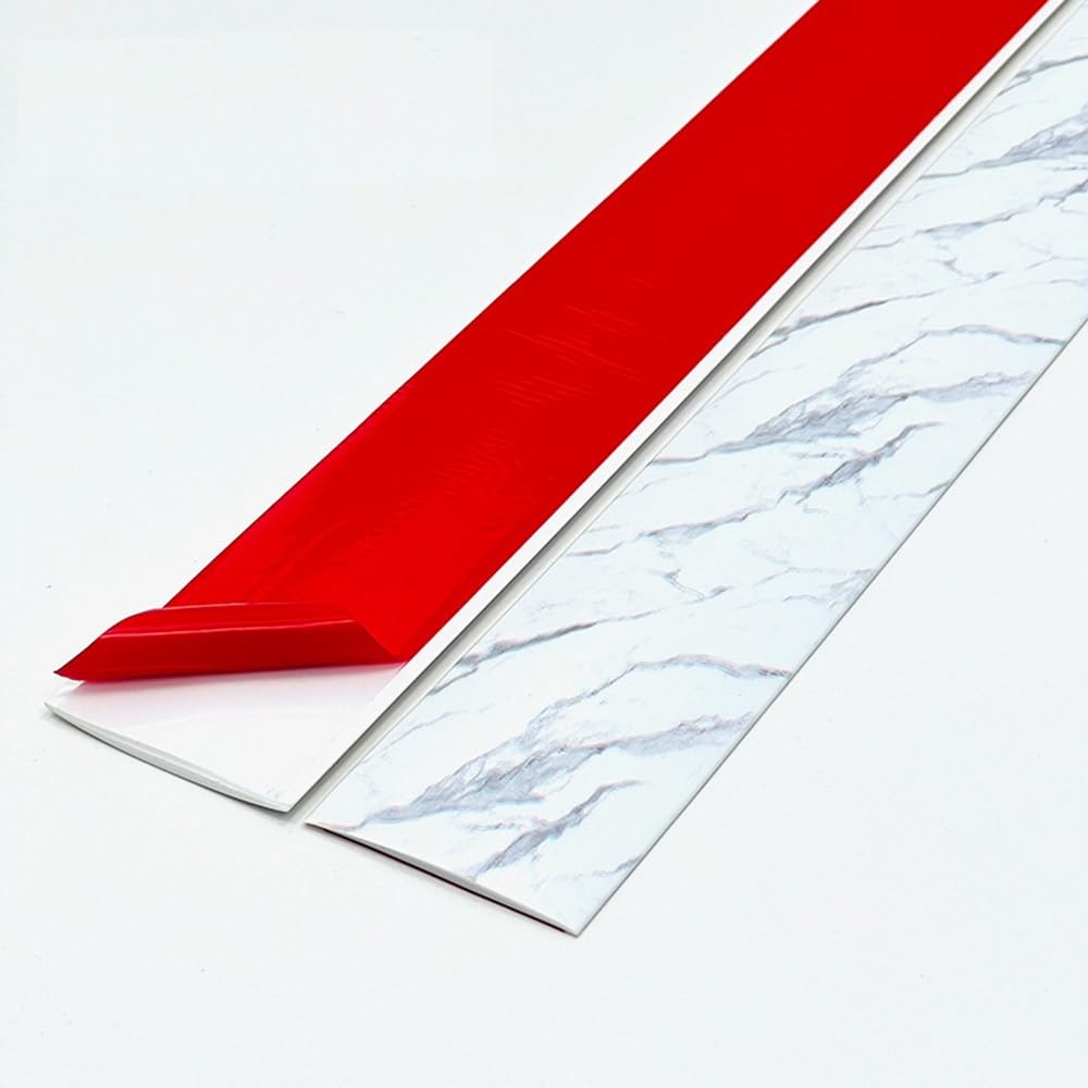 Tiras De Transición para Pisos De Vinilo con Veta De Mármol, Tiras De Reparación De Umbrales, Tiras Divisorias Planas para Laminado 76mm De Ancho(White,5m-197in)