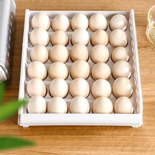 Caja para guardar huevos de plástico PP resistente con 30 ranuras y base apilable 4