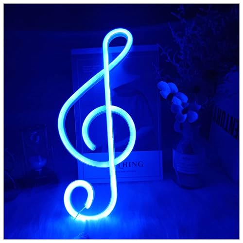 ENUOLI Musical Note Neon Signs Music Note Shaped LED Light Sign USB/Battery Hanging Night Light for Bedroom Wall Decor Music Note Neon Lights Creative Lighting Lamp Home Decoration (Pink) - Warm White