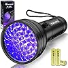 Linterna UV Vansky con luz negra, linterna UV mejorada de 51 LED 395nm, detector de orina de mascotas para orina de perro/gato, manchas secas, chinches de cama, a juego con eliminador de olores de
