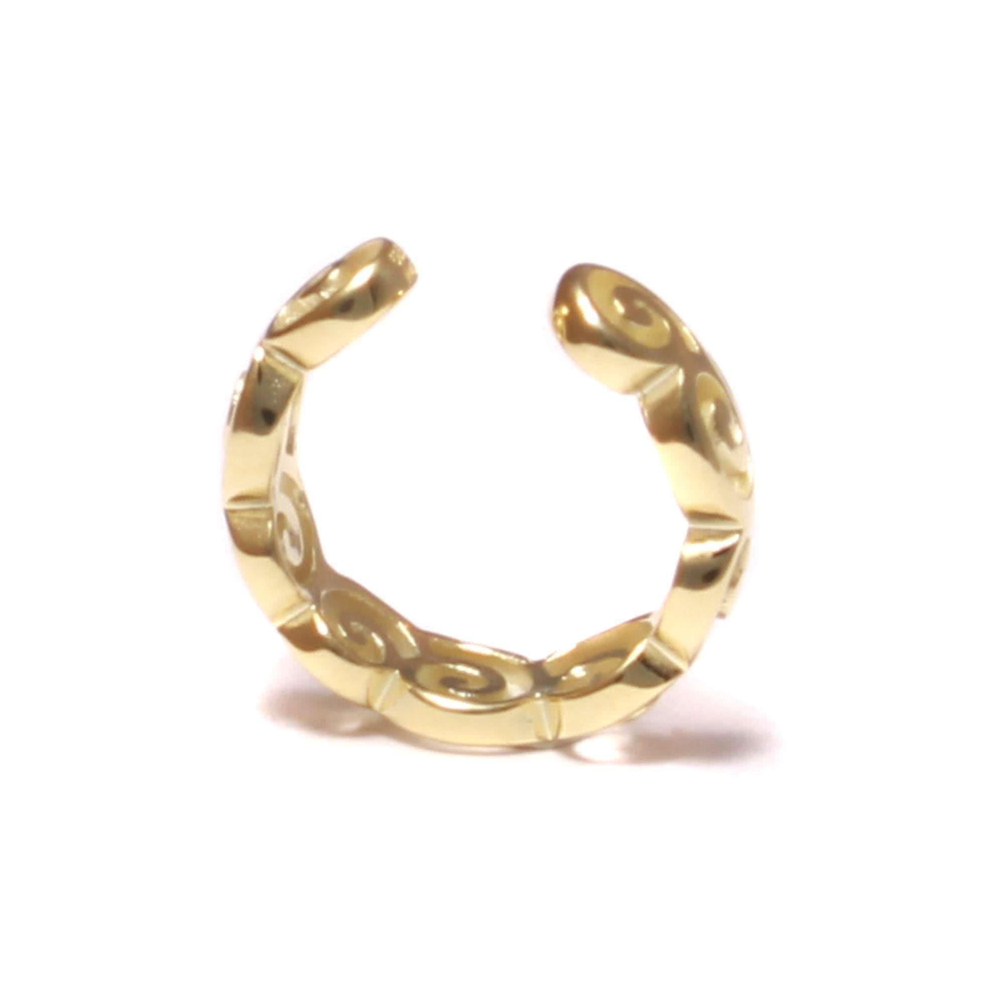 Gold Ear Cuff Kringel aus echtem 585 Gelbgold