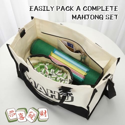 Set de 2 Bolsas para Mahjong Hsei Tote con Correa Negra miniatura 5